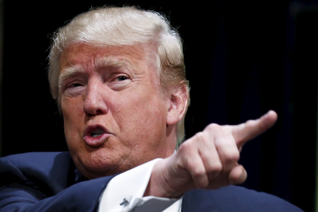 U.S. Republican presidential candidate Donald Trump speaks at the Family Leadership Summit in Ames, Iowa, United States, July 18, 2015. REUTERS/Jim Young   - RTX1KTWT