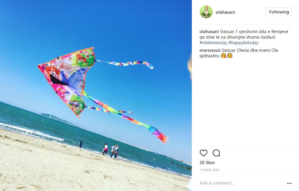 2017-06-01 11_20_39-Ola Hasani on Instagram_ “Gezuar 1 qershorin dita e femijeve qe dine te na dhuro