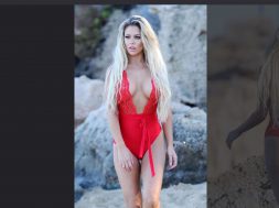 2017-11-17 17_07_25-Bianca Gascoigne looks sensational in a plunging red swimsuit on holiday in Cypr