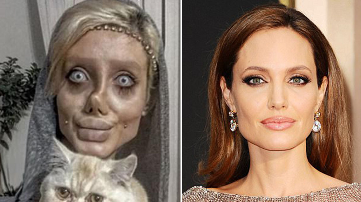 E pabesueshme përpjekja e 22 vjeçares për t’i ngjarë  Angelina Jolie