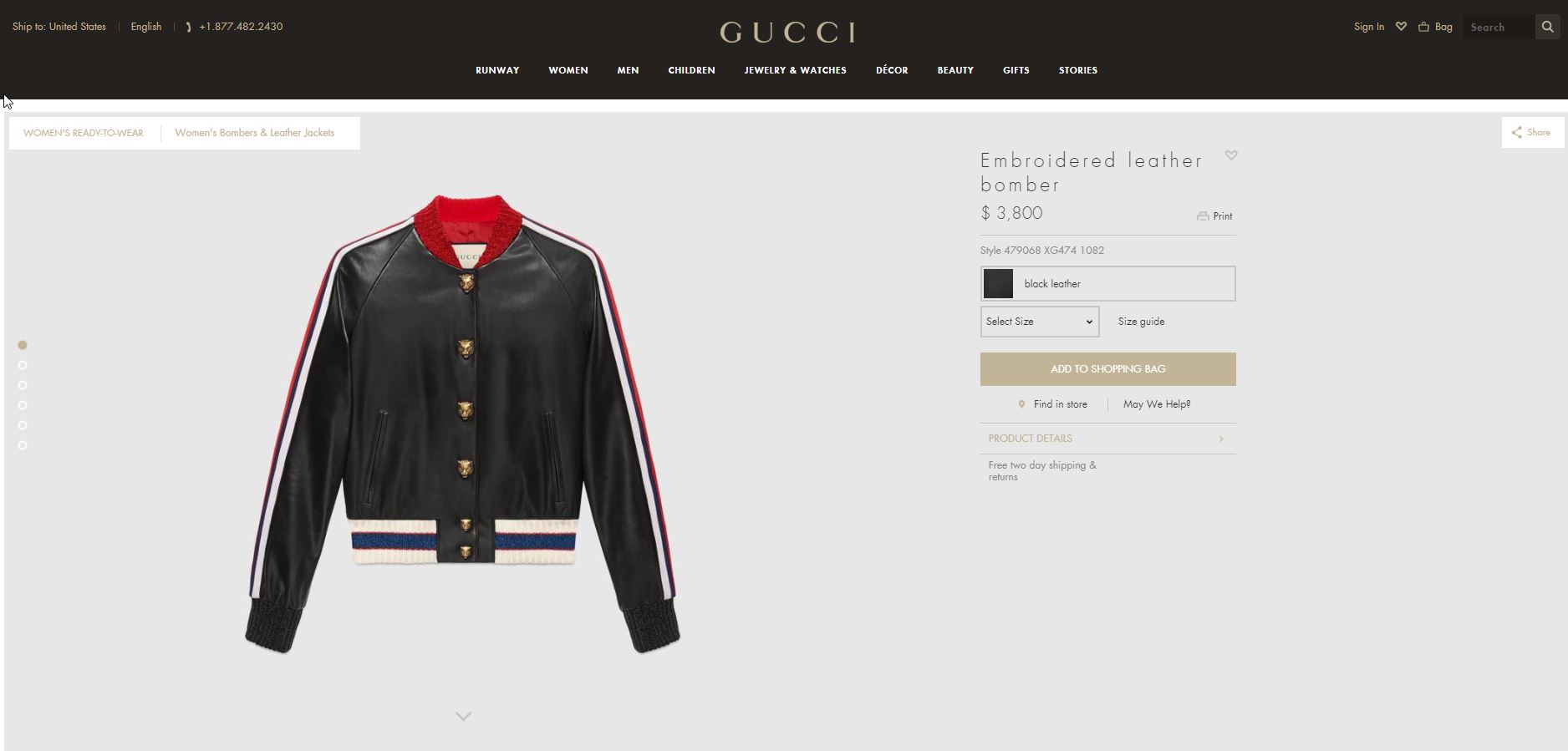 2017-12-11 11_28_31-Embroidered leather bomber - Gucci Women's Bombers & Leather Jackets 479068XG474