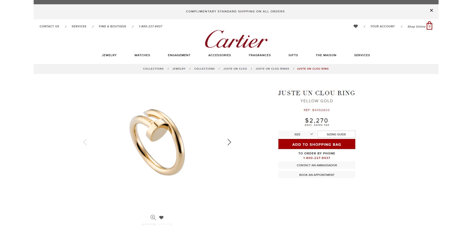 2017-12-11 15_34_05-CRB4092600 - Juste un Clou ring - Yellow gold - Cartier