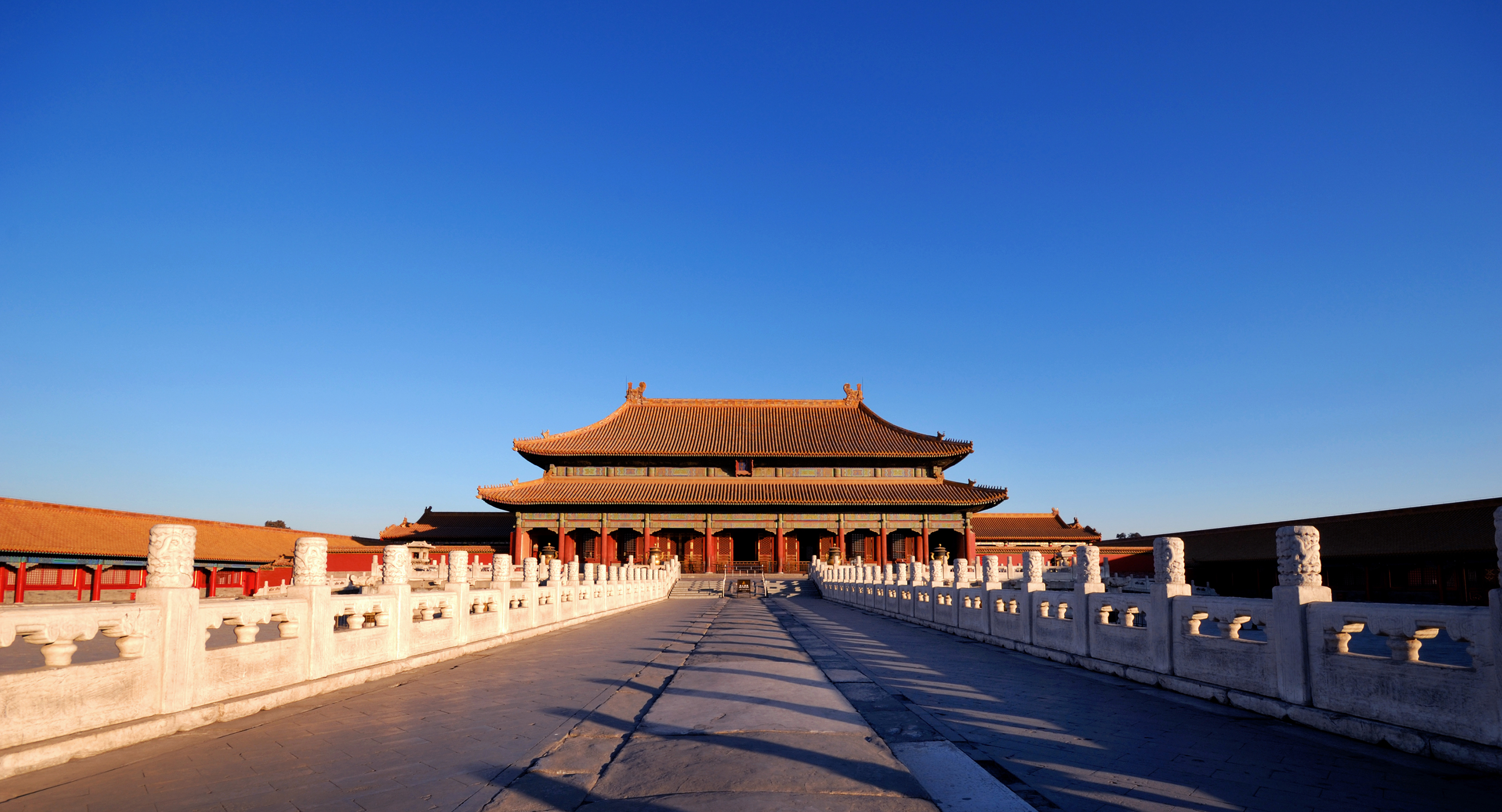 The enchanting Forbidden City in Beijing in the early morning su
