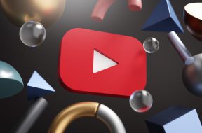 Youtube Logo Around 3D Rendering Abstract Shape Background