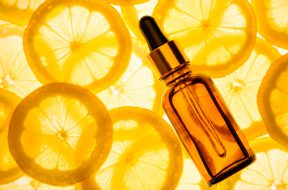 Citrus essential oil, vitamin c serum, beauty care aroma therapy.