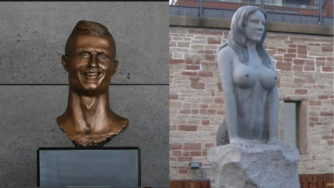 Nga Cristiano Ronaldo te një sirenë me gjoks të madh: Statujat më kontroverse që janë zhvendosur