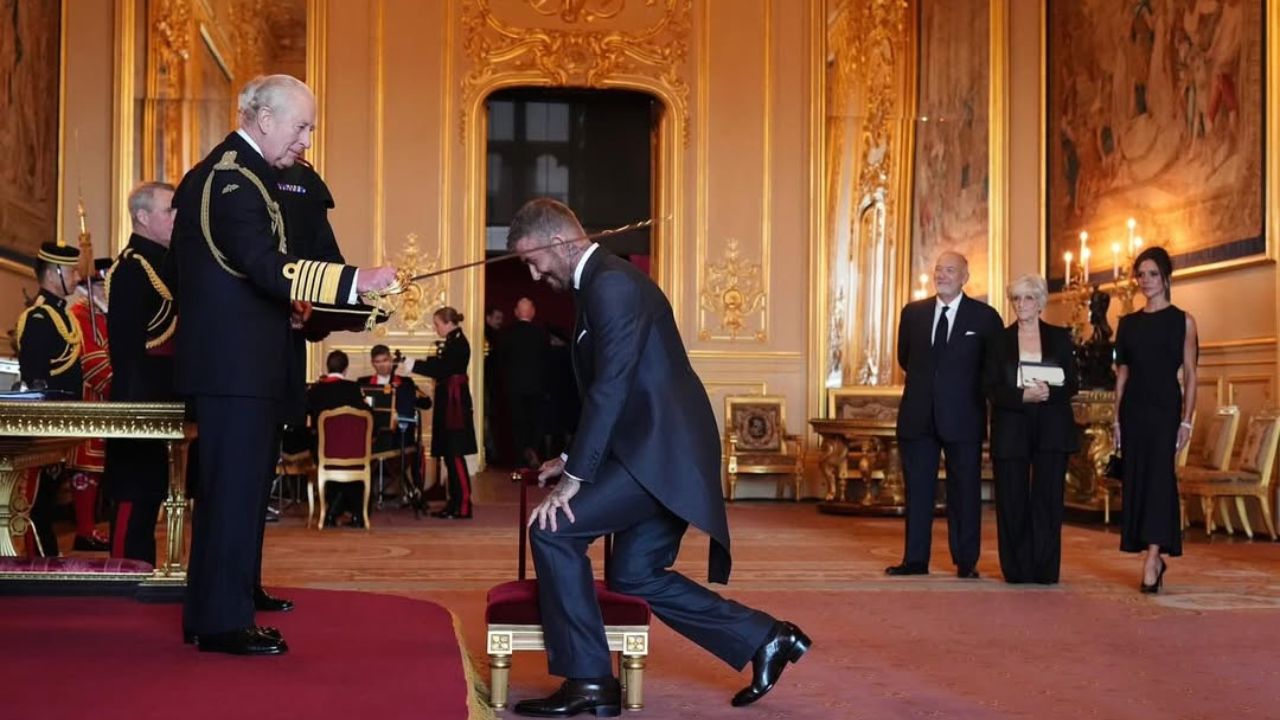 David Beckham u shpall kalorës nga Mbreti Charles në Kështjellën Windsor