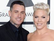 LOS ANGELES, CA - JANUARY 26:  Motorcycle racer Carey Hart and singer Pink attend the 56th GRAMMY Awards at Staples Center on January 26, 2014 in Los Angeles, California.  (Photo by Jason Merritt/Getty Images)