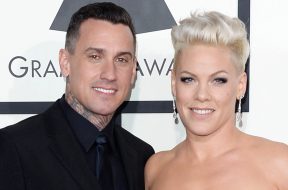 LOS ANGELES, CA - JANUARY 26:  Motorcycle racer Carey Hart and singer Pink attend the 56th GRAMMY Awards at Staples Center on January 26, 2014 in Los Angeles, California.  (Photo by Jason Merritt/Getty Images)