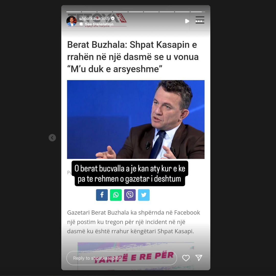 Shpat Kasapi revoltohet me gazetarin: O Berat je i dështuar – ArkivaNews