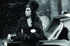Amy on set during the filming of ‘Back to Black’ at Abney Park Cemetery in London, February 6, 2